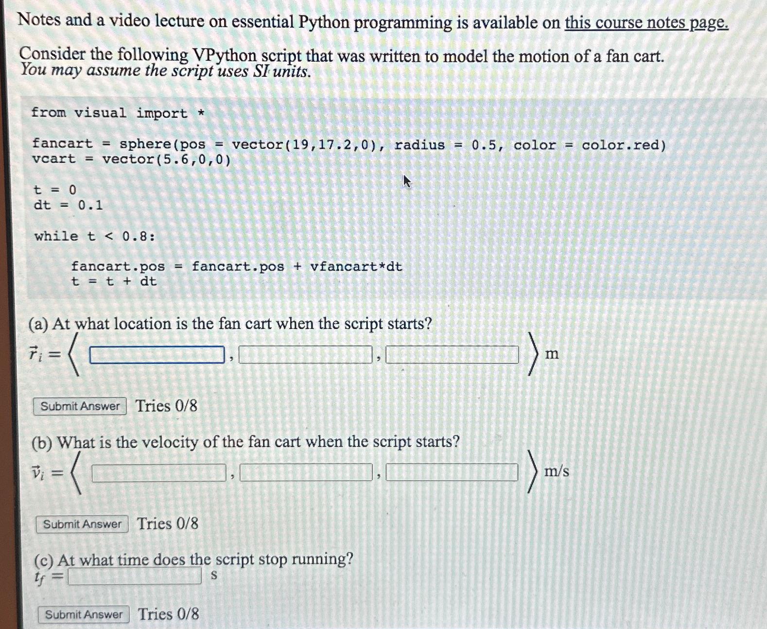  Notes and a video lecture on essential Python programming is available