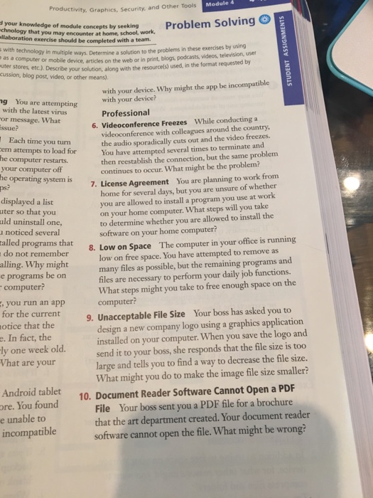  Productivity, Graphics, Security, and Other Tools Module 4 your knowledge of