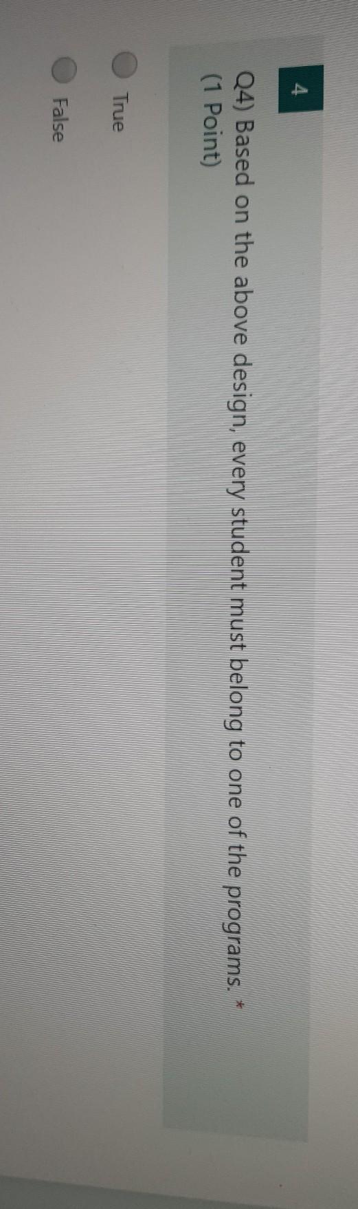 * 15 (1 Point) o True False 2 Q2) Ali is looking
