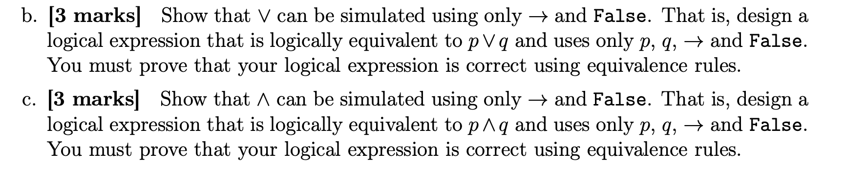  b. [3 marks] Show that V can be simulated using only