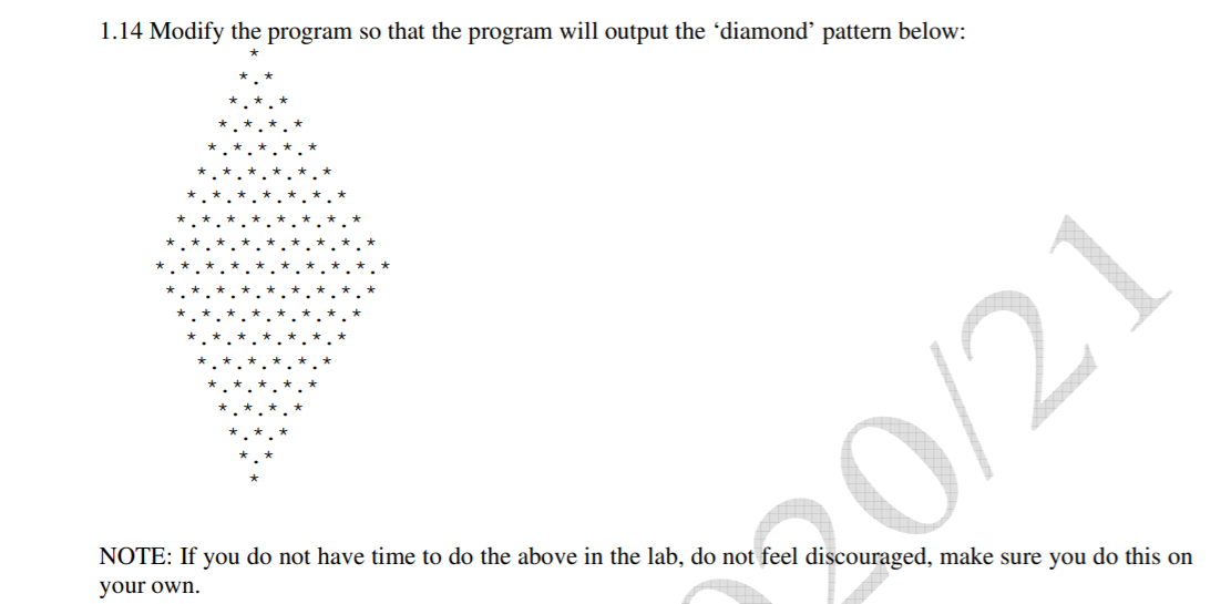  1.14 Modify the program so that the program will output the
