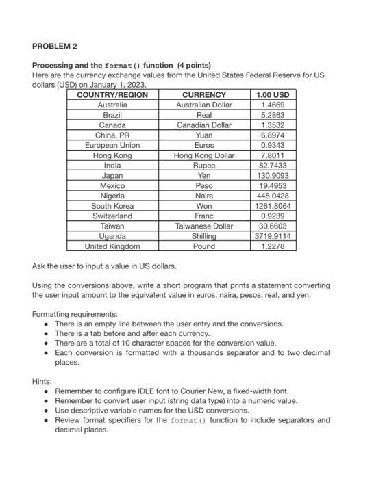 please answer this question correctly please Processing and the format () function