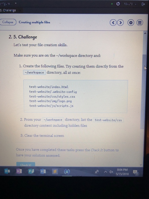  5. Challenge CollapseCreating multiple files 2. 5. Challenge Let's test your