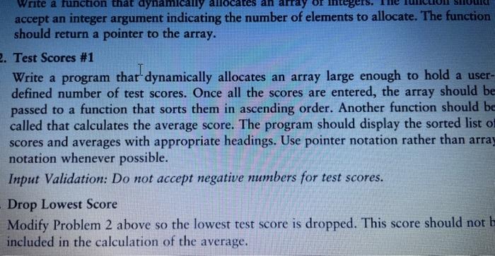  Input Validation: Do not accept negative numbers for test scores." We