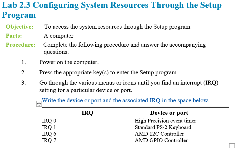  Why do different devices generally not have the same interrupt? Lab