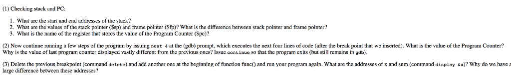 (1) and (2): Mapped address spaces: End Addr 0x401000 0x601000 0x602000 Size