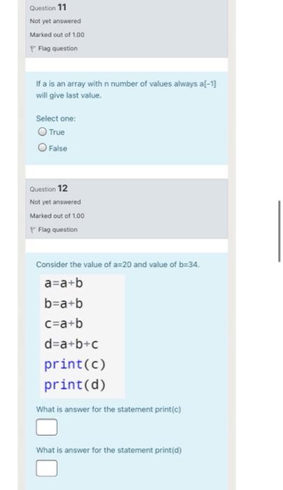 Please I need a fast solution without an explanation Question 11 Not