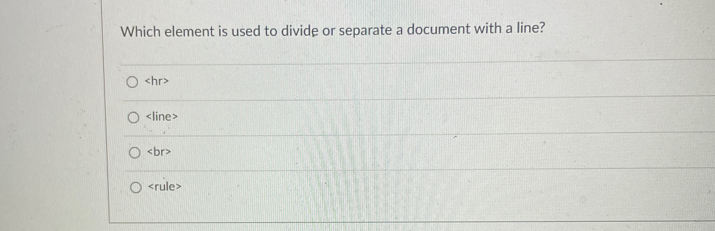  Which element is used to divide or separate a document with