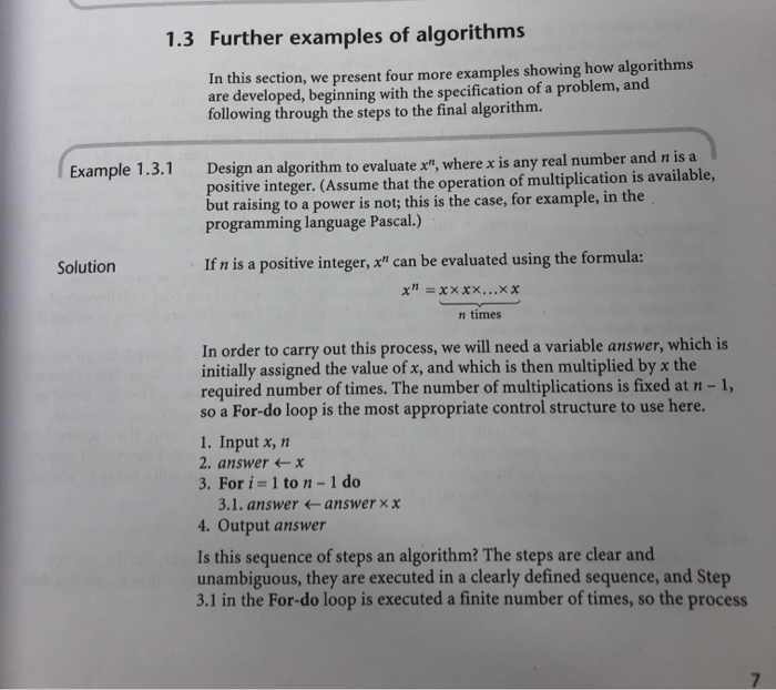  Discrete mathematics for computing Q. Modify the ALGORITHM in example 1.3.1