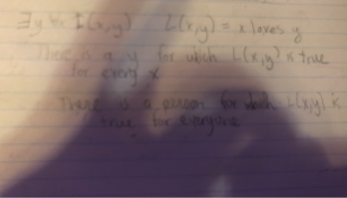 existential quantifier first as one love for all lovers. Rewrite the statement