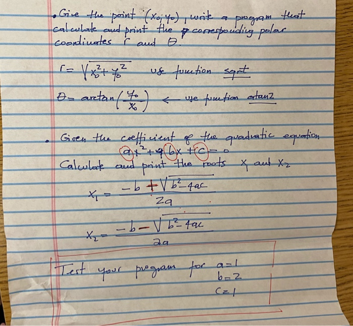 using python programmming language Give the point (xo; to write a program