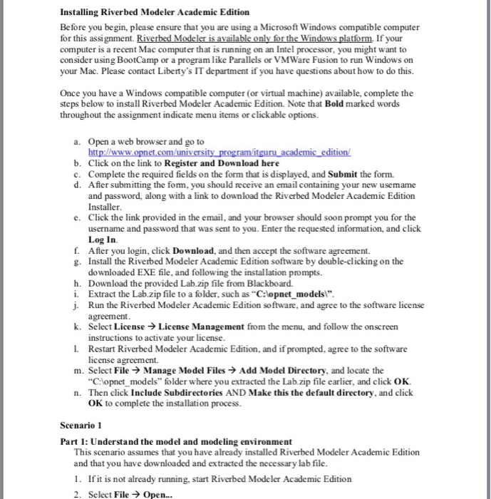  Starting from part 2. Using the Riverbed Modeler Academic Edition theres