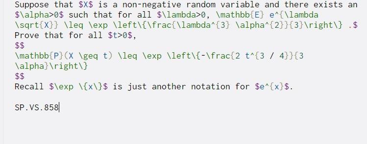  Suppose that $X$ is a non-negative random variable and there exists