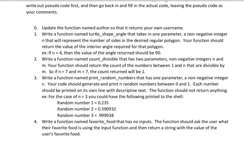 using python write the code below . (please do at a beginners