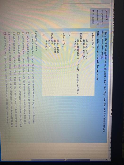 just need the final answer please the correct choise Question 7 Not