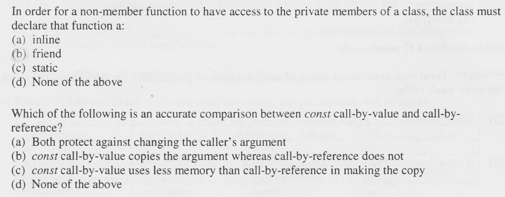 in c++ object oriented programming : In order for a non-member function