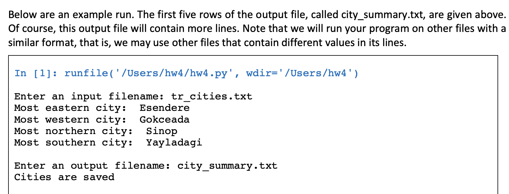 the tr_cities.txt file. In this homework assignment, you will work on text