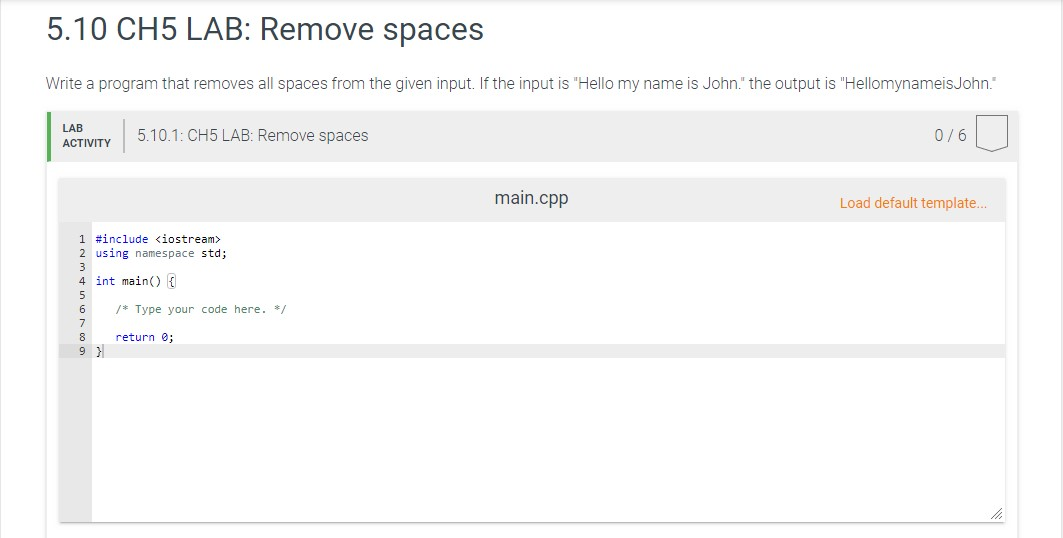 I am having an issue with this problem in C++. 5.10 CH5