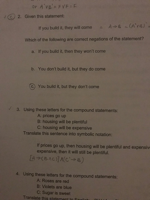  Number 2 please. 2. Given this statement ou build it, they