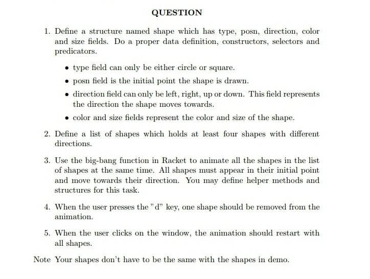  ANSWER ONLY DR.RACKET please solve the question just by Dr.Racket program