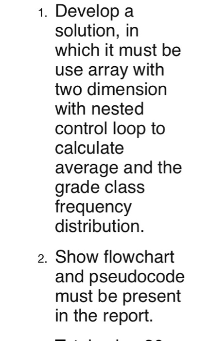  1. Develop a solution, in which it must be use array