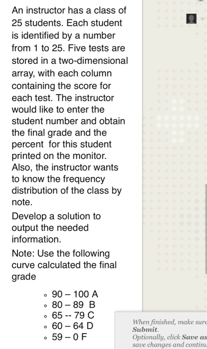 with two dimension with nested control loop to calculate average and the