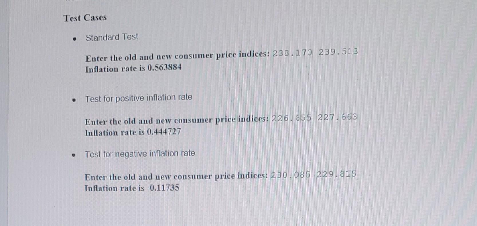 Starter Code InfationRate Part1 Instructions Write a program to take in two