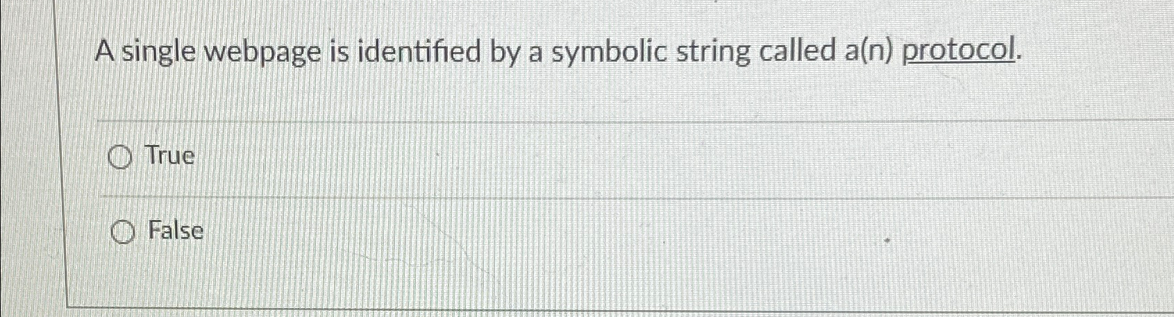  A single webpage is identified by a symbolic string called a(n)