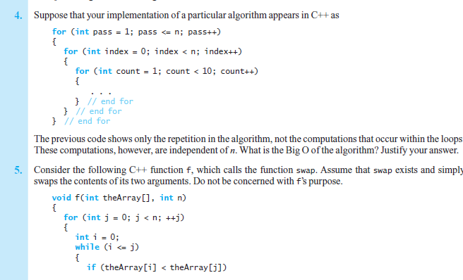Data Structures: Please help me. Exercises 4,5 pg. 302. In C++ 4.