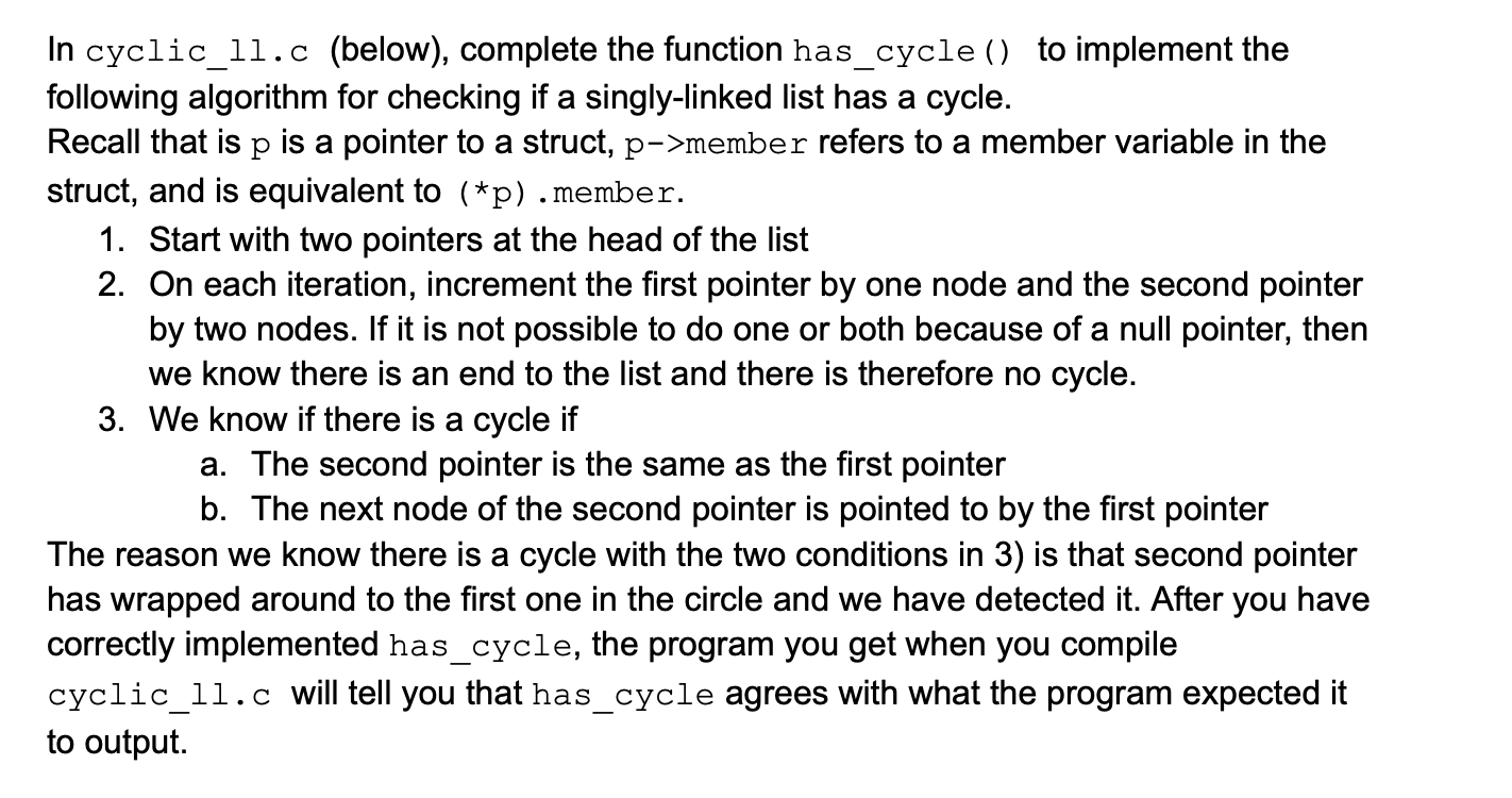  #include typedef struct node { int value; struct node *next; }