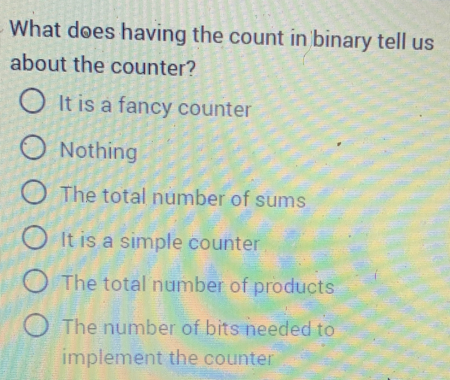  What does having the count in binary tell us about the