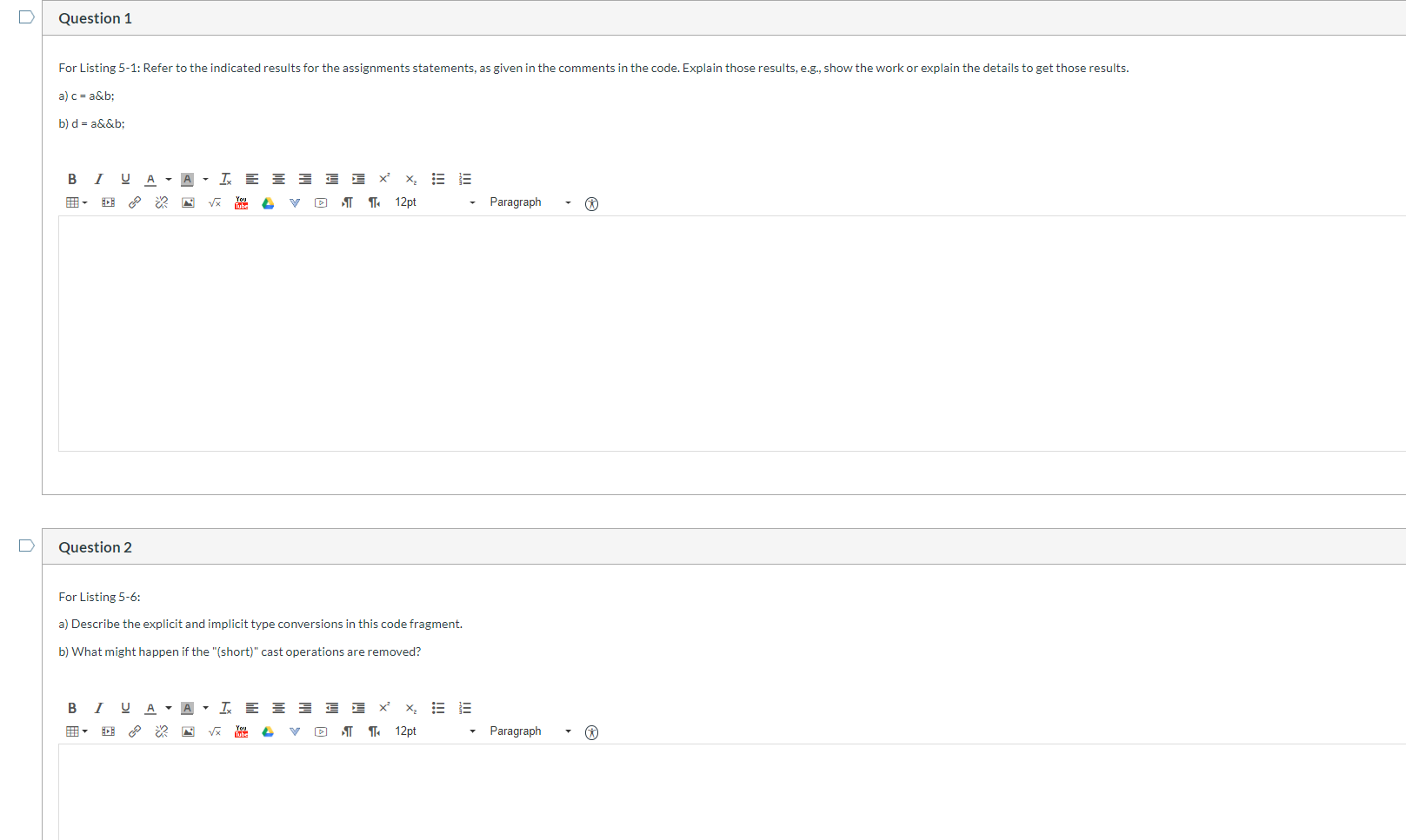 Please Show answer and Work and explain why. Question 1 For Listing