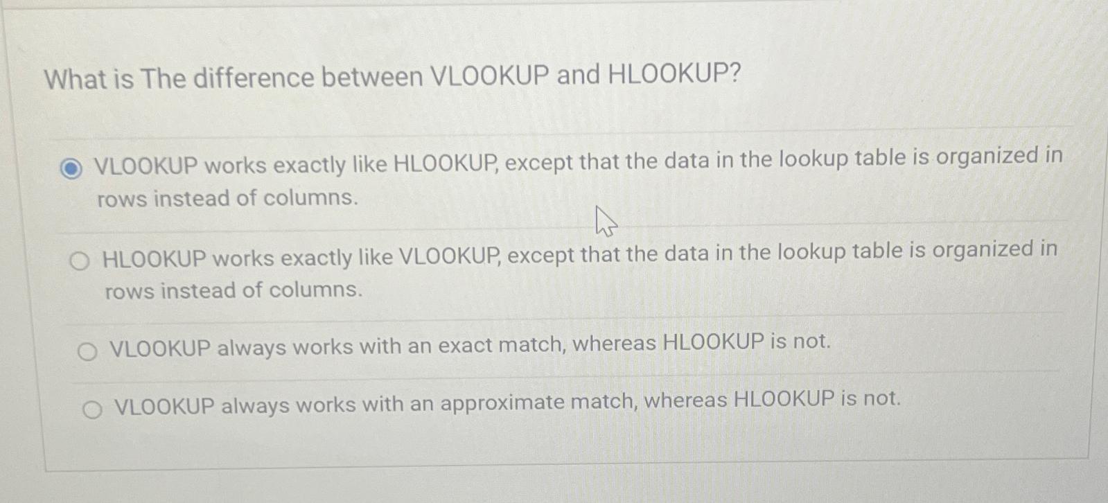 [Solved] What is The difference between VLOOKUP an SolutionInn