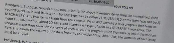  please answer me in 10 minutes its java question To: 2020F-SE-30
