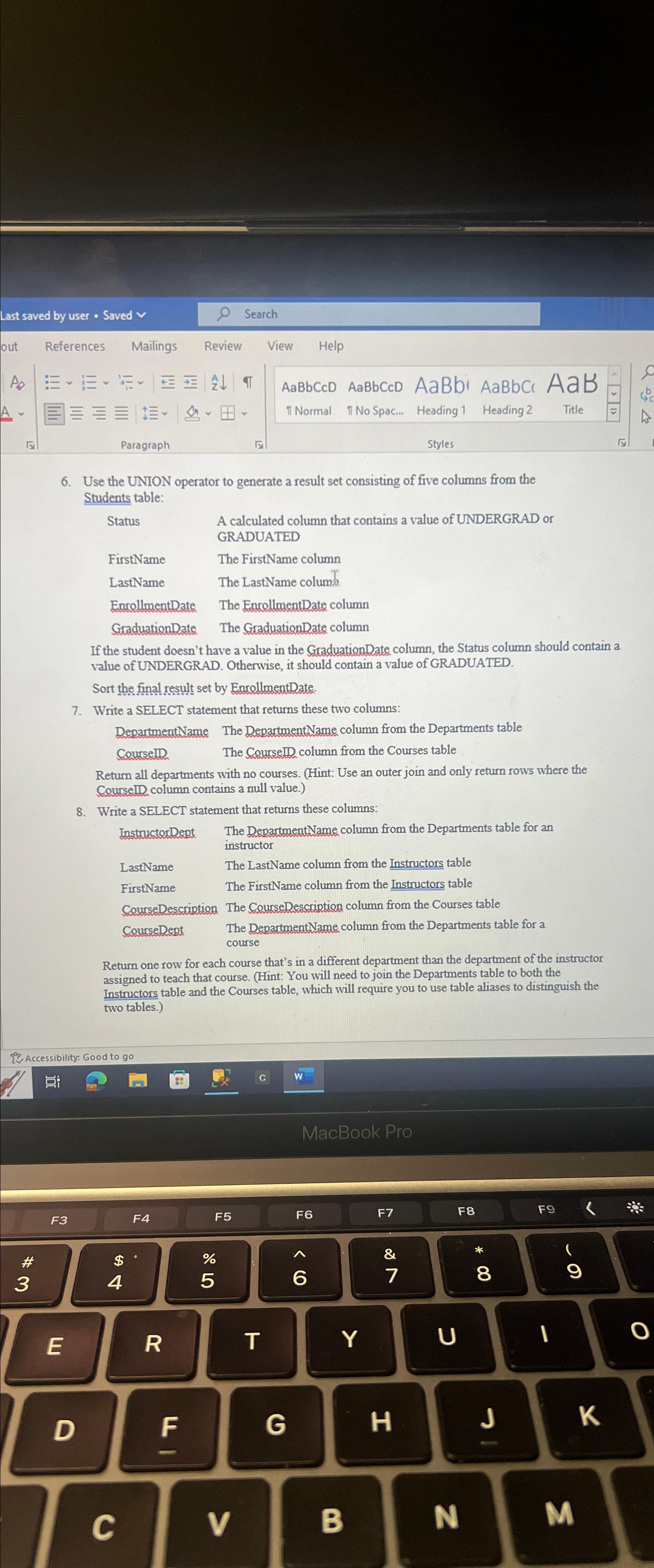  Use the UNION operator to generate a result set consisting of