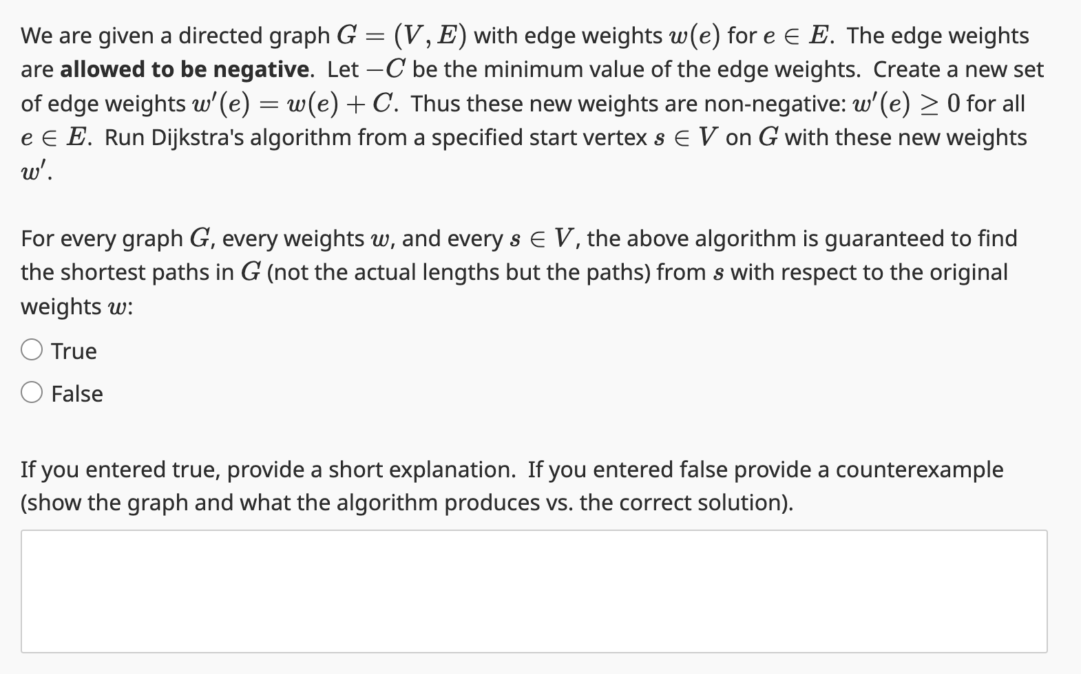  a) write the algorithm b) Briefly explain why the algorithm solves