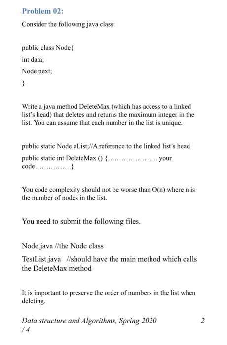  THE CODE WILL BE WRITTEN IN NetBeans. Problem 02: Consider the