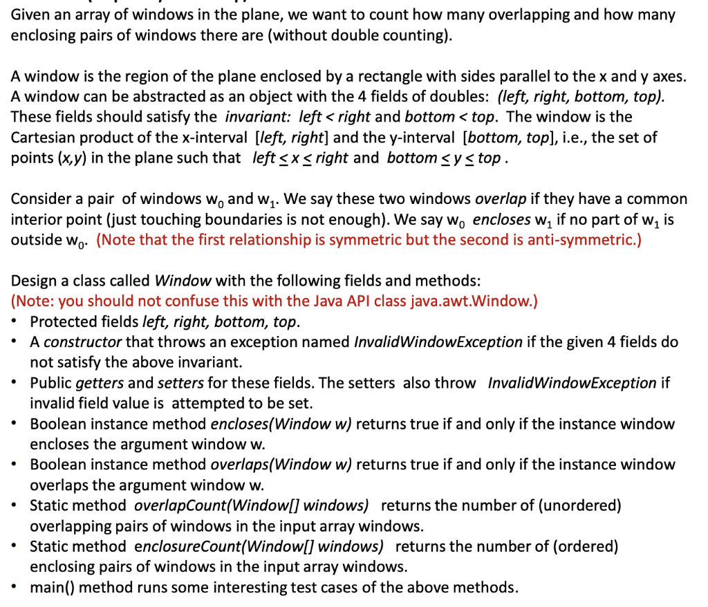 This program must be written in Java. It should be as efficient