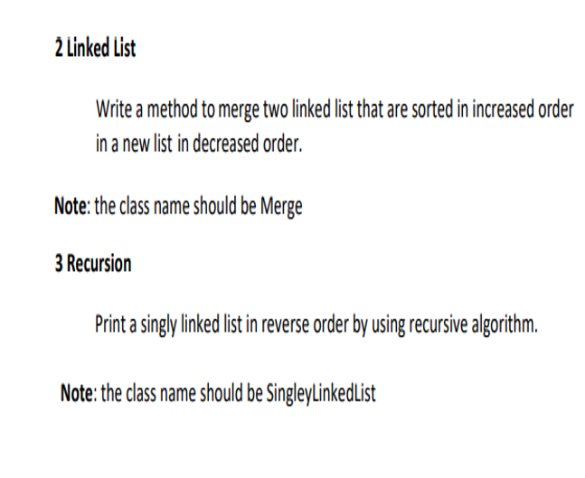 What about class main 2 Linked List Write a method to merge