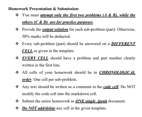 please make the code Copyable and show output Homework Presentation \& Submission: