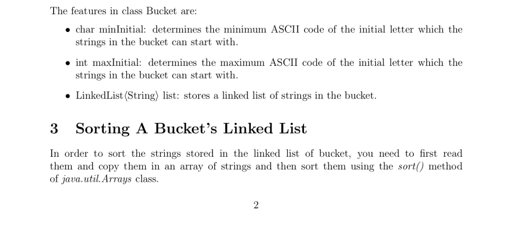 program needs to alphabetically sort the strings using bucket sort and write