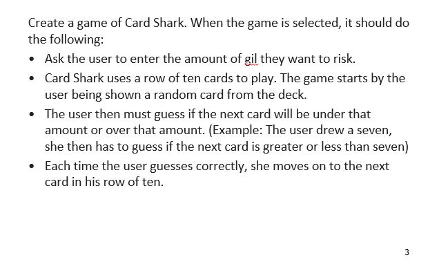 NEED HELP ON IS MAKING A FLOW CHART Welcome to Game Night!