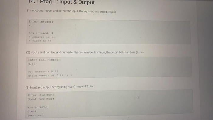  14. I Prog 1: Input & Output (1) Input one integer