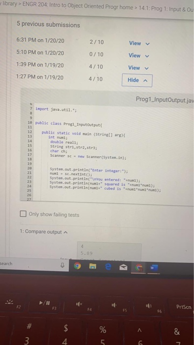 You entered: 4 4 squared is 16 4 cubed is 64 (2)