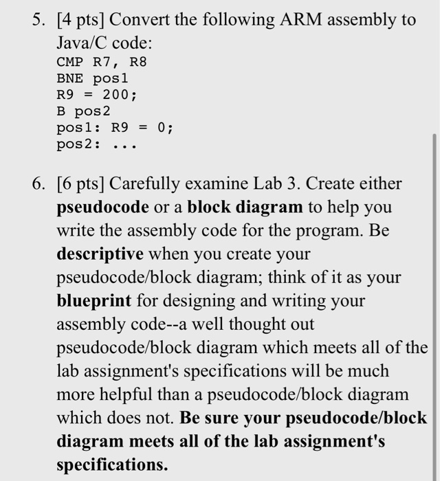 and students consulted. 1. [2 pts) Write a short segment of ARM