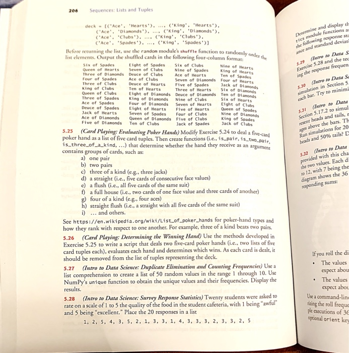  In Python Question 5.28 and 5.29 206 Sequences: Lists and Tuples