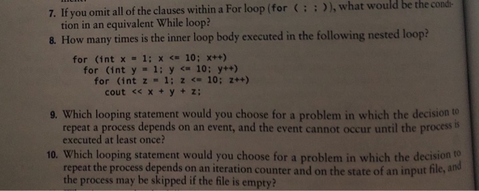  Need help with 7-10 also this is c++ 7. If you