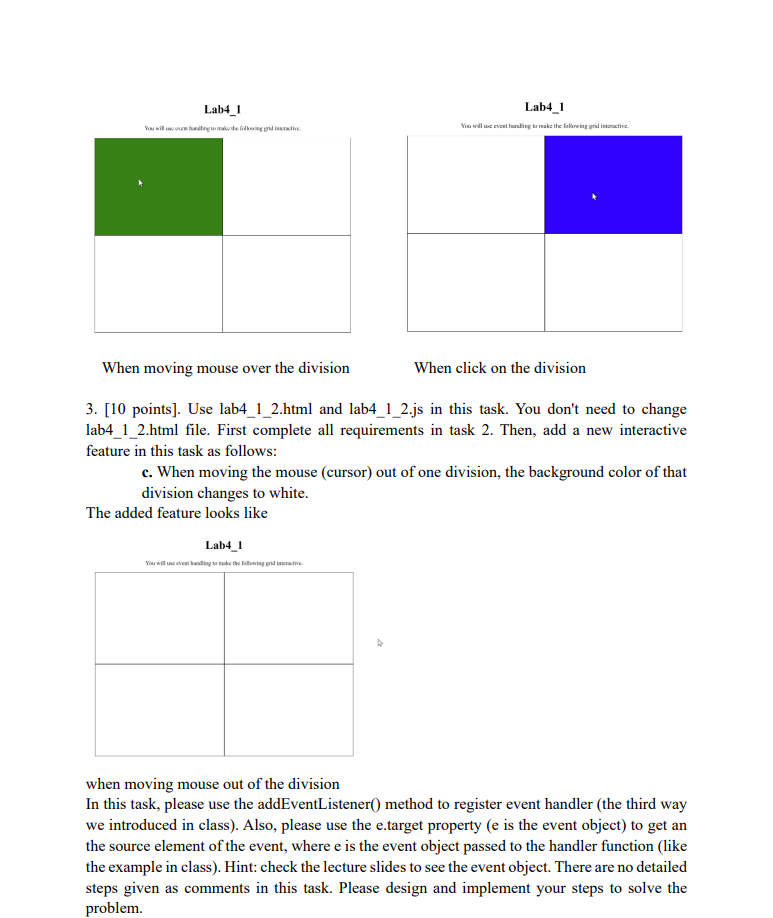 function creation tasks 1. Download and extract lab4_1_1.html, lab4_1_2.html, and lab4_1_2.js files.