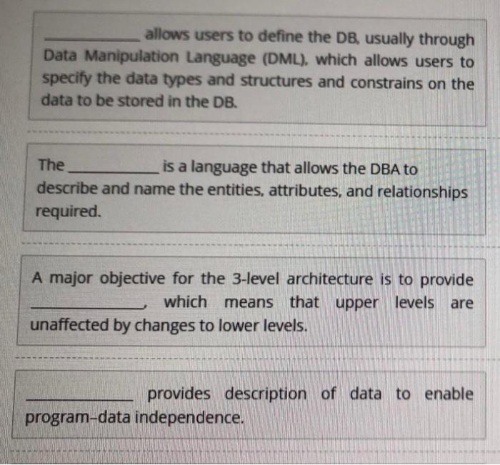 fffaaaassstttt allows users to define the DB, usually through Data Manipulation Language