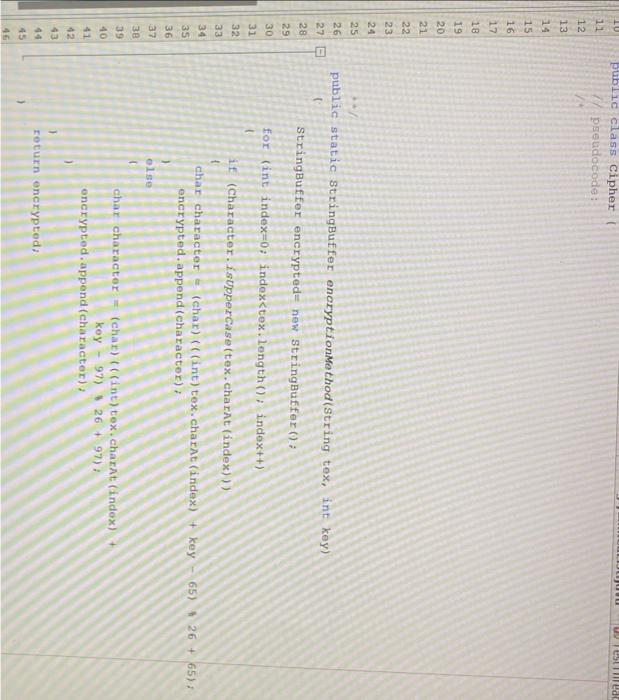 i need to write a pseudocode to this method, but i am